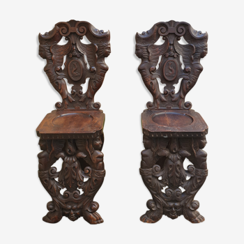 Pair of ancient Italian chairs