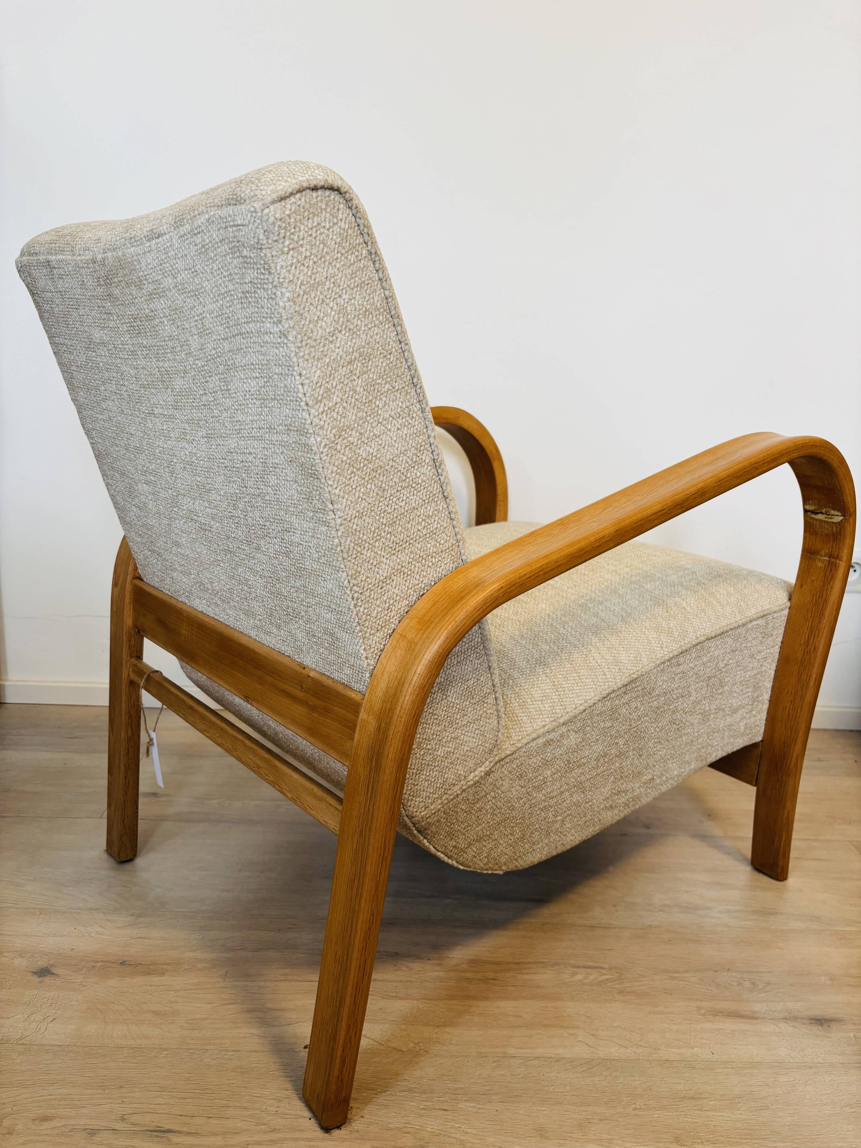 Art Deco Lounge Arm Chair by A. Kropacek & K. Kozelka,1960’s