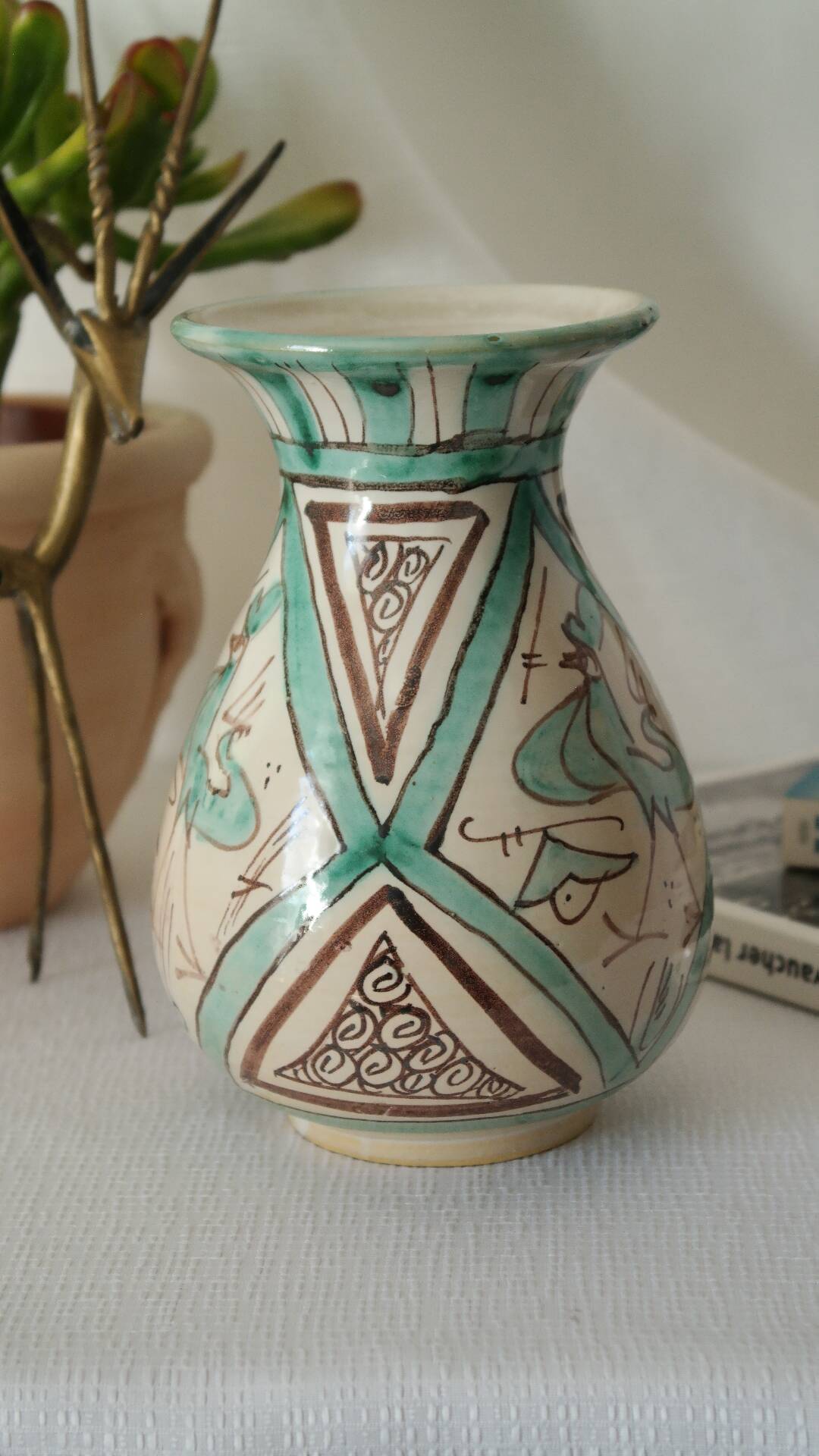 Spanish enamelled terracotta vase PUNTER 1960