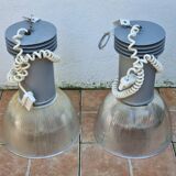 Pair of vintage industrial style pendant lights