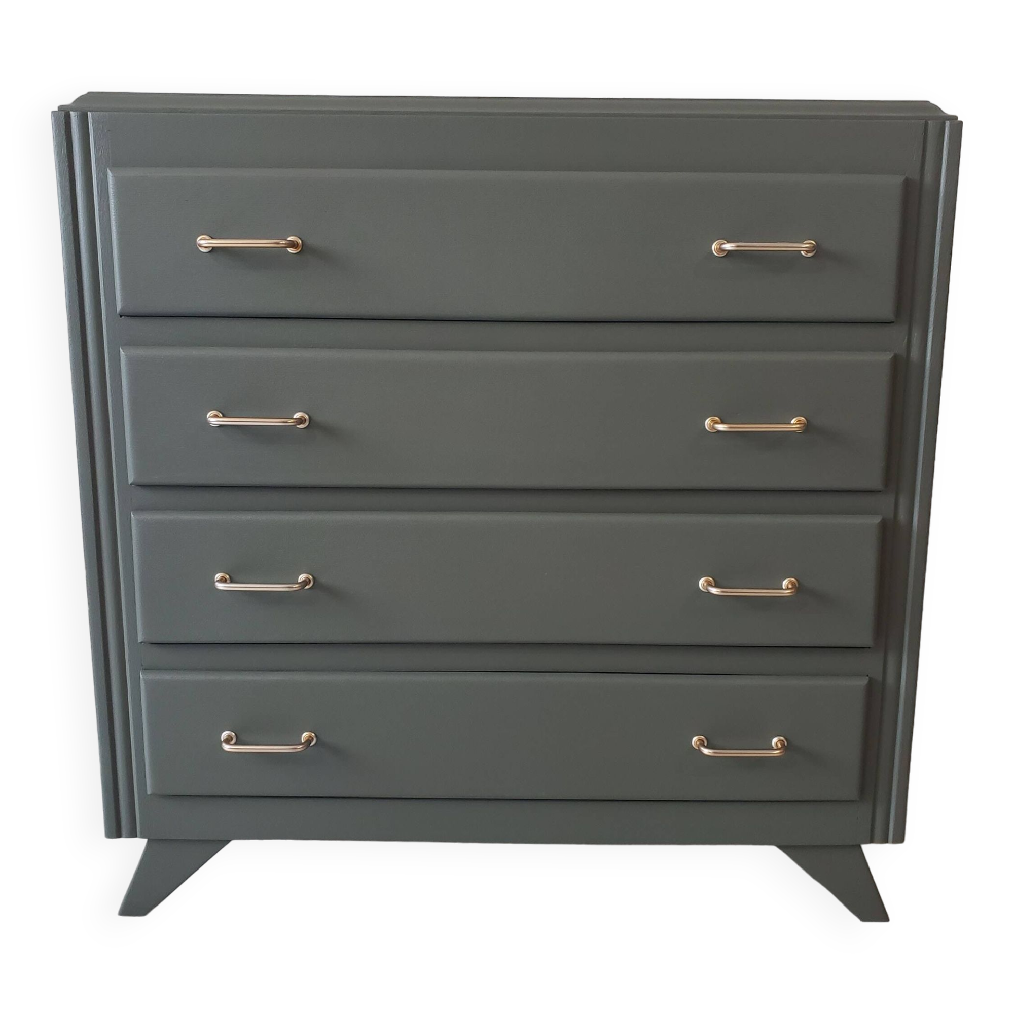 Vintage dark green gray chest of drawers
