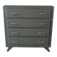 Vintage dark green gray chest of drawers
