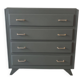 Vintage dark green gray chest of drawers