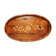 Decorative wooden plate mid-century with flowers, Italy, 1960s