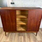 Enfilade vintage Scandinavian teak "highboard" sideboard, 60s