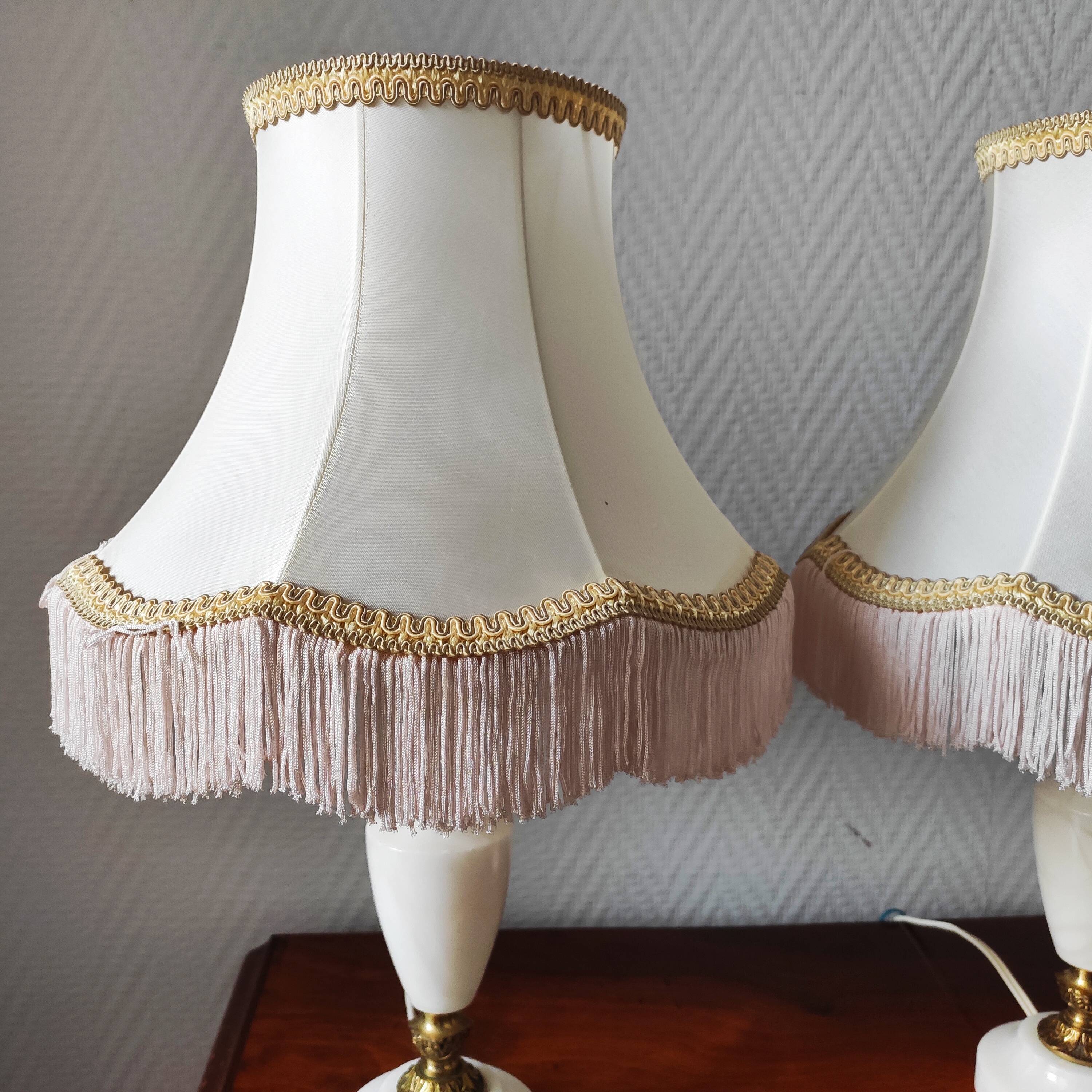 Pair of vintage alabaster lamps