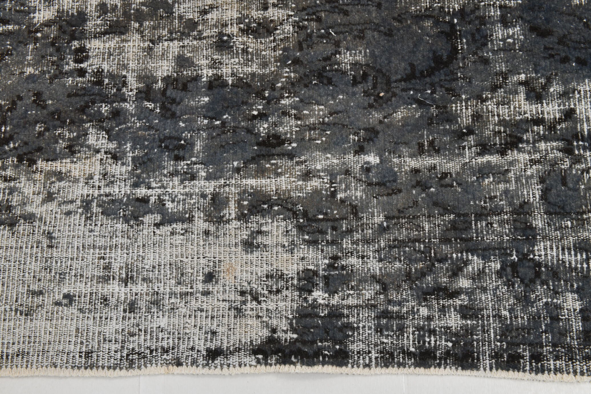 Gray & blue tones distressed carpet 285x187cm