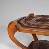 Colonial Art Deco carved coffee table circa 1930