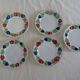 5 plates Luneville Badonviller old faience 385012 red flowers