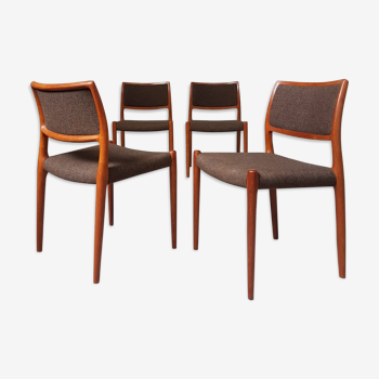 Mid century set of four teak dining chairs by Niels Otto Moller for J.L.Mollers