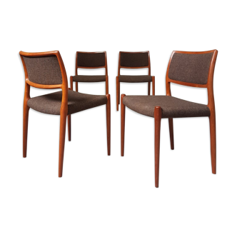 Mid century set of four teak dining chairs by Niels Otto Moller for J.L.Mollers