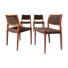 Mid century set of four teak dining chairs by Niels Otto Moller for J.L.Mollers