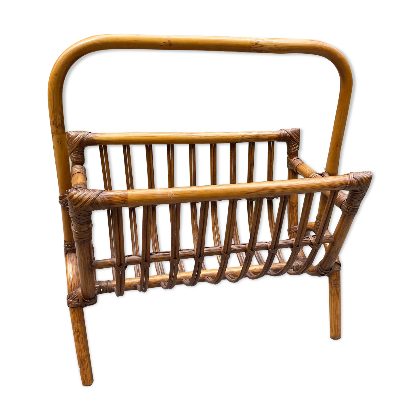 Rattan magazine holder