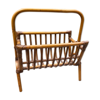 Rattan magazine holder