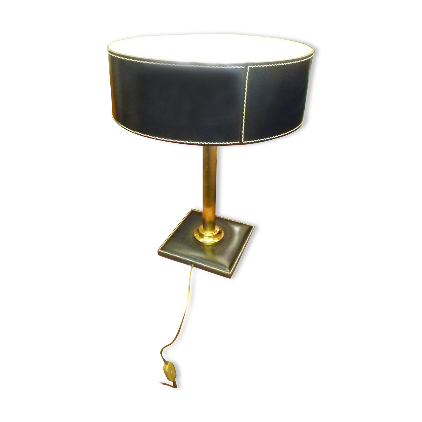 Lampe cuir et métal vintage
