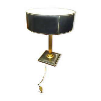 Vintage leather and metal lamp