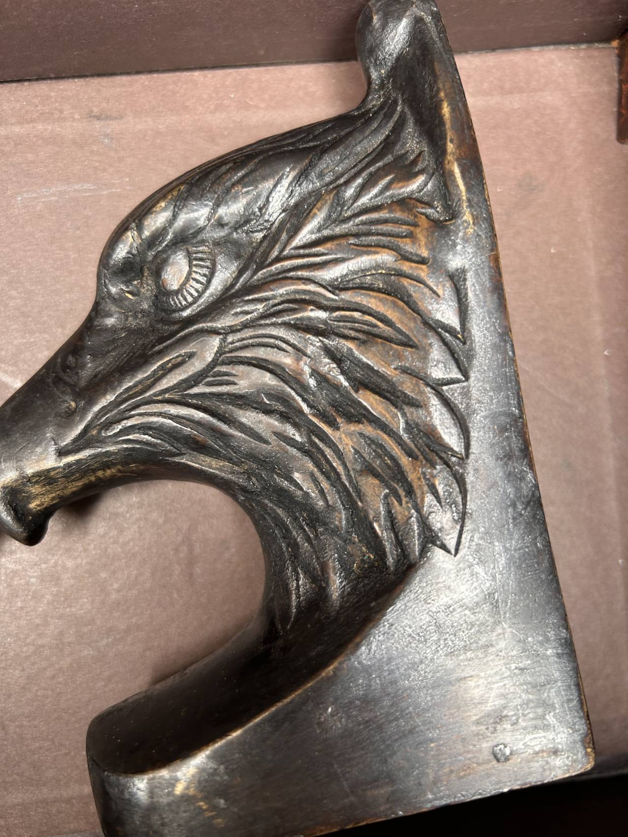 Pair of eagle bookends in patinated bronze – Art Deco style