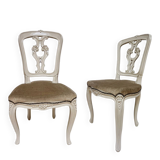 Louis XV Baroque Style Lacquered Chairs, Set of 2