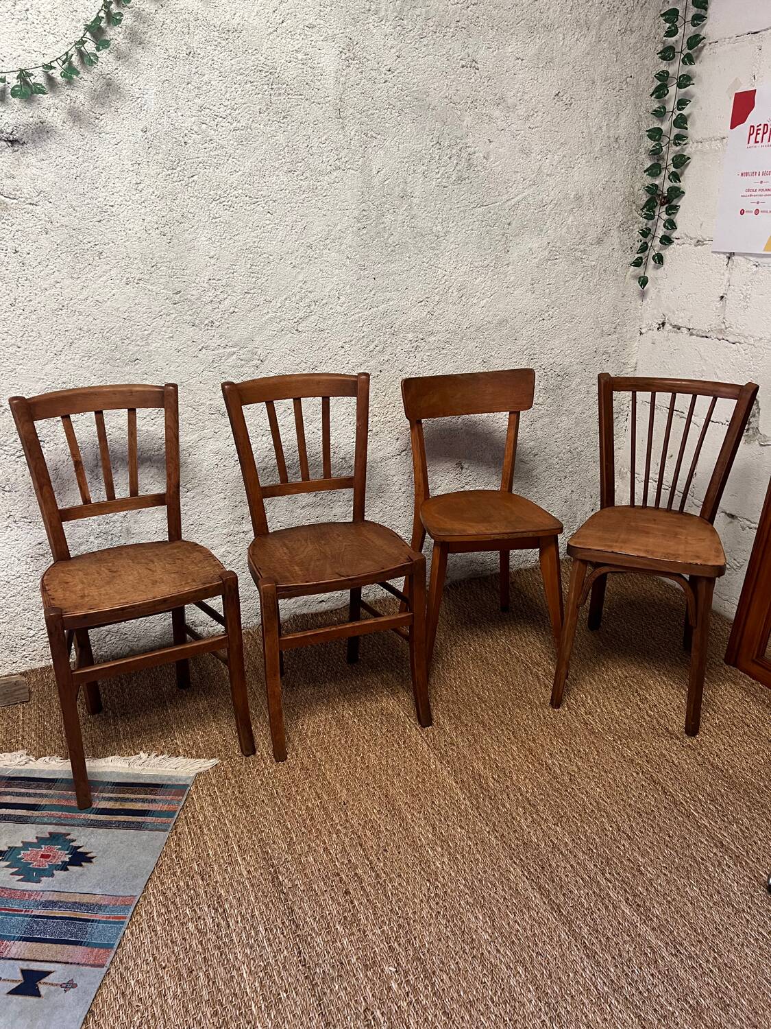 4 vintage bistro chairs