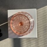 Pink glass coupe footed H20 D 15.5