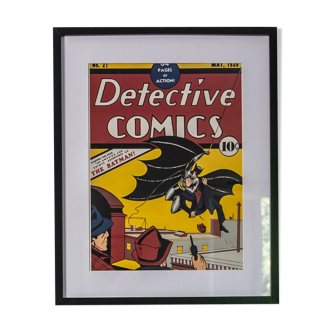 Couverture detective comics vintage encadrée