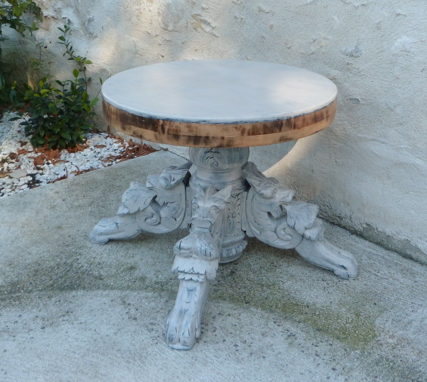 Patinated coffee table