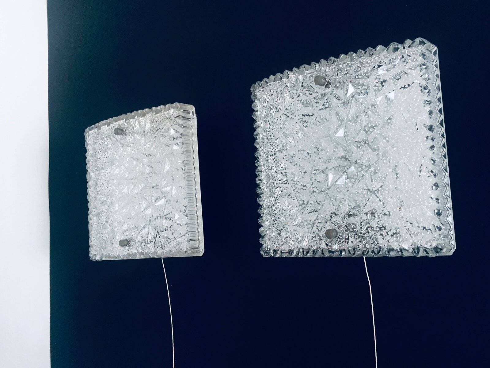 Glass Sconce Wall Lamps from Bur Leuchten, 1960s, Set of 2