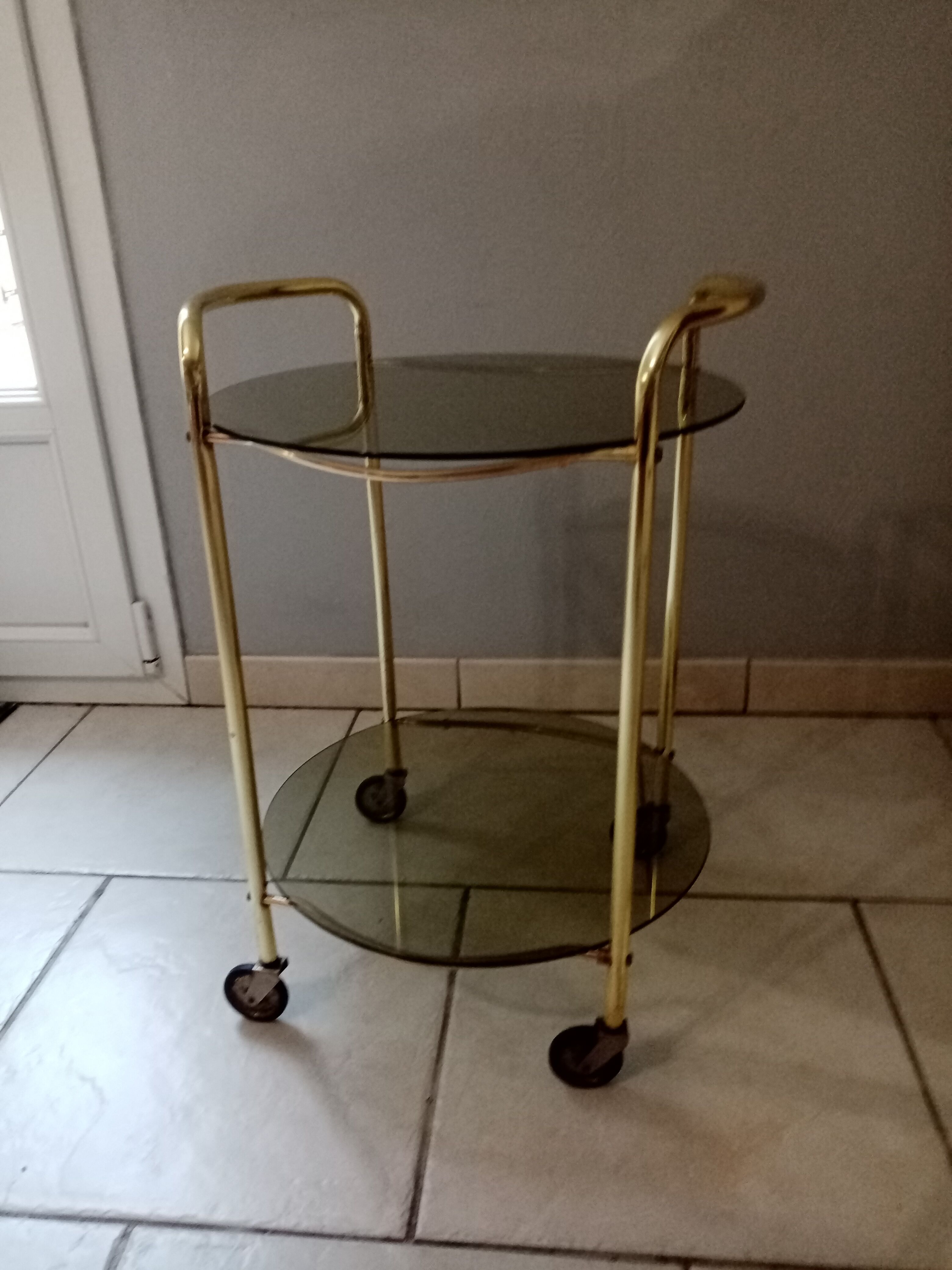 Desserte laiton dorée  vintage années 50-60