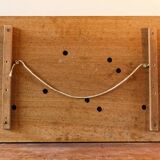 Wooden and stainless steel world map, folk art, 1974