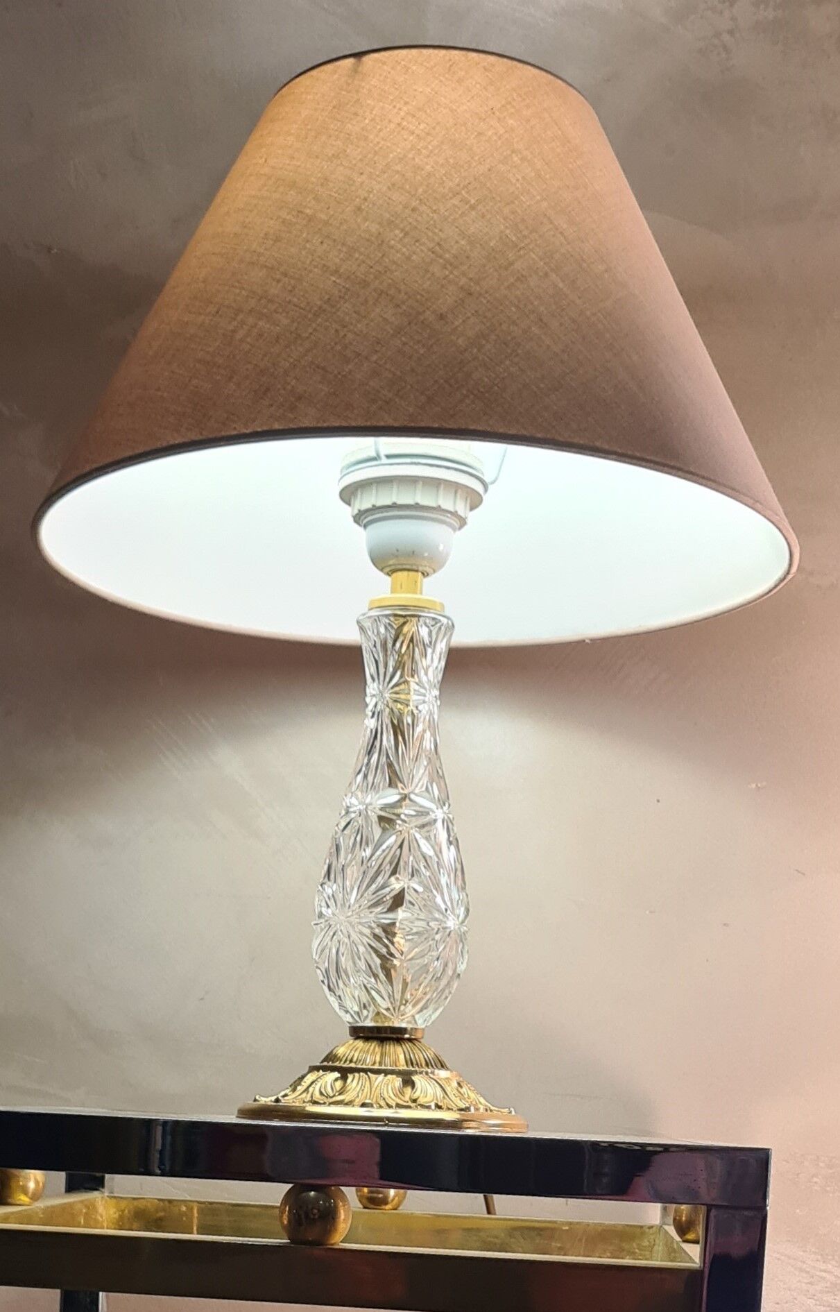 lamp style delux 1975 has 80 glass and chrome gold 40x25