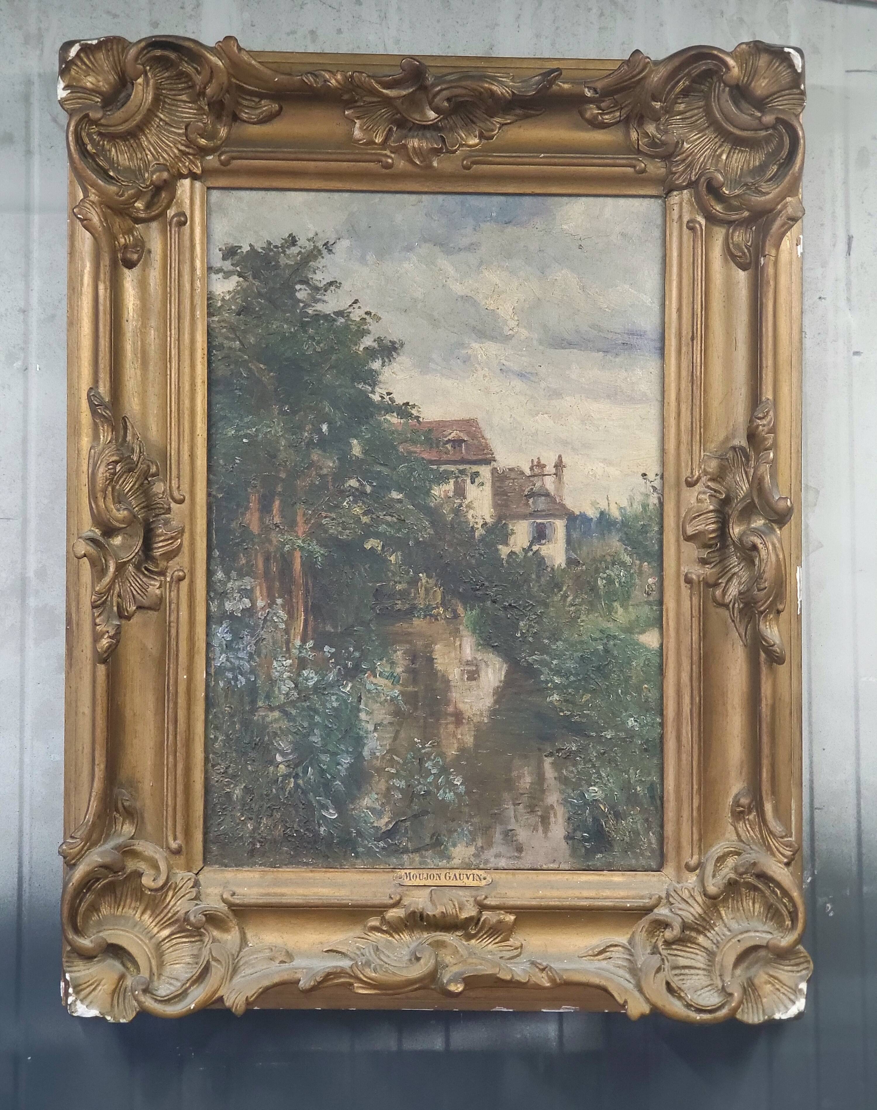 Eugénie Moujon-Gauvin (1850–1910) – Landscape with Stream - 19th century