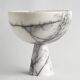 XL white/lilac marble pedestal bowl