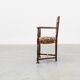 Antique oak Louis XIII style chair with floral upholstery, France ca. 1890