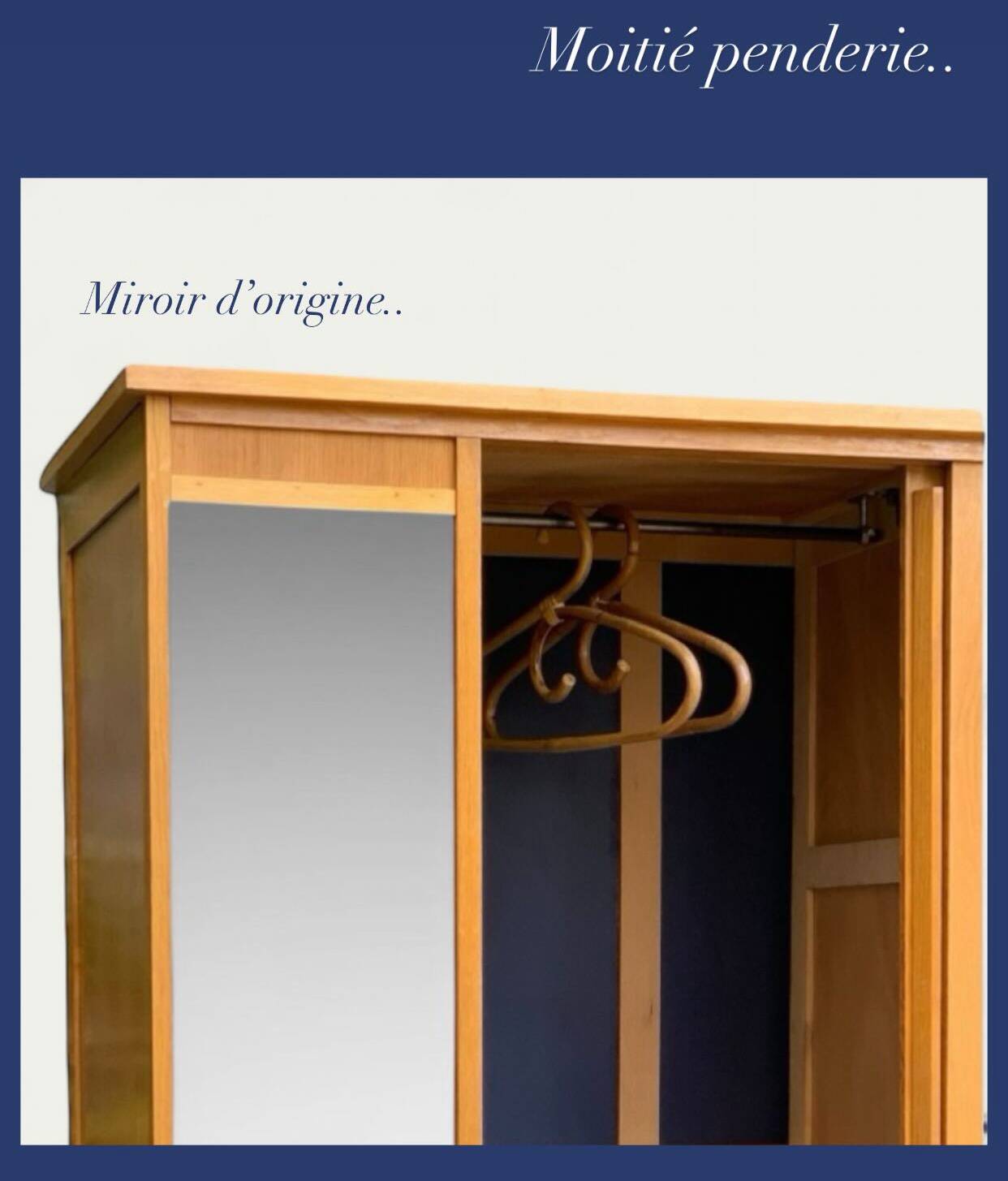 Vintage wardrobe with compass feet 1960