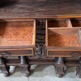 L XIII style oak sideboard