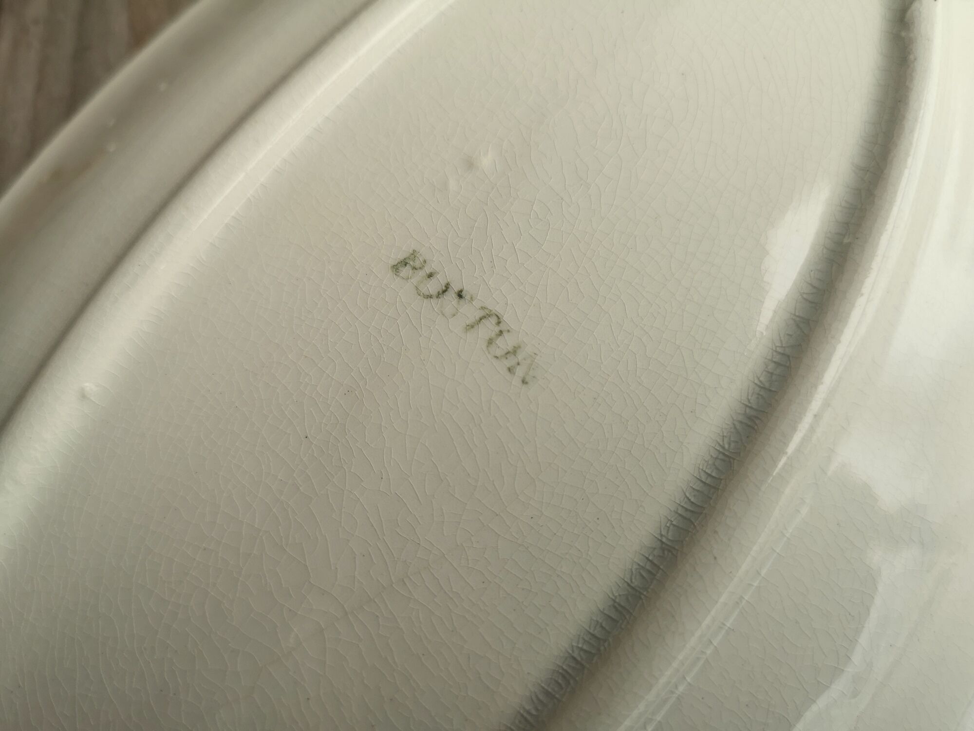 Dish out of ceramics decor orange and green