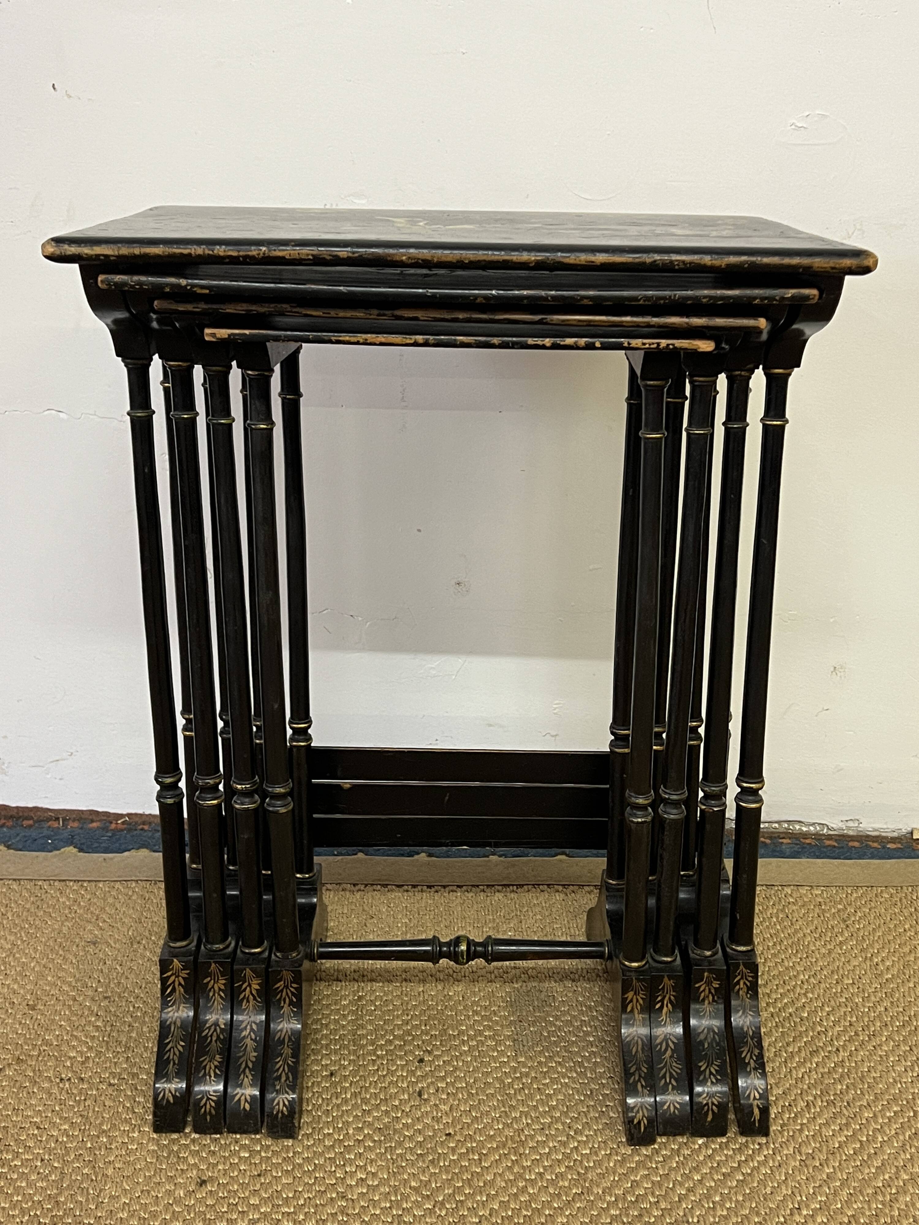 Set of 4 wooden nesting tables, Napoleon III