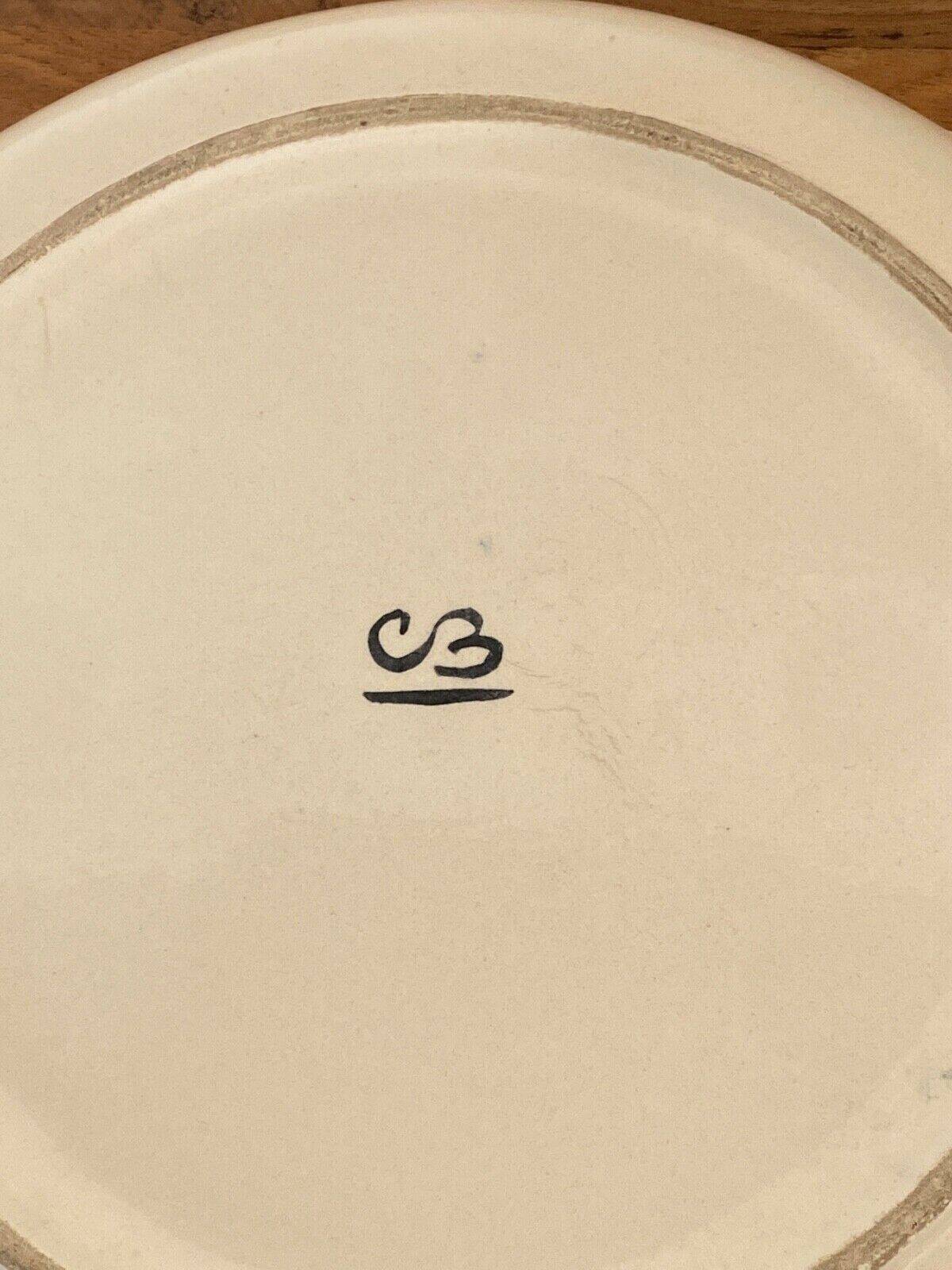 Iznik dish caravel decoration mid-20th century CB marking