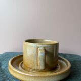 Coffee service of two cups and sub-cups - Brenne sandstone