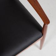 Midcentury Danish chair with armrests in teak and new skai by Arne Vodder for Vamo 1960s