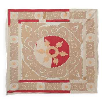 Vintage hand-embroidered tribal tapestry 135x142 cm