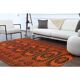 1970s Vintage Turkish Oushak Handmade Wool Cotton Orange Area Rug 186x272