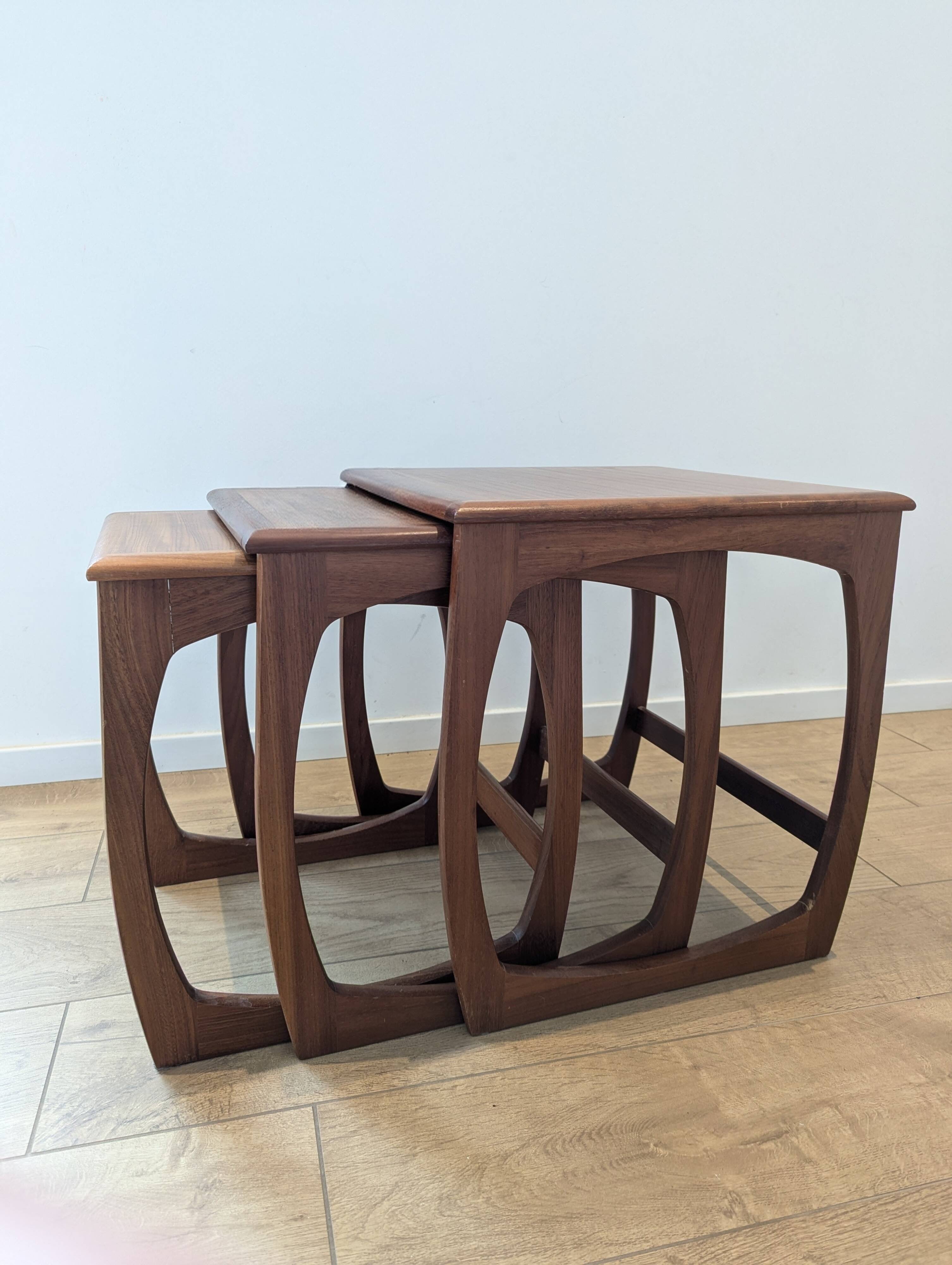 Vintage teak nesting tables Sunelm English design 1960s