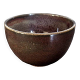 Paul Badié (Born in 1945) - Brown colored bowl - urn with red and gray highlights - In enameled stoneware