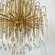 Lustre italien en laiton et verre des années 70