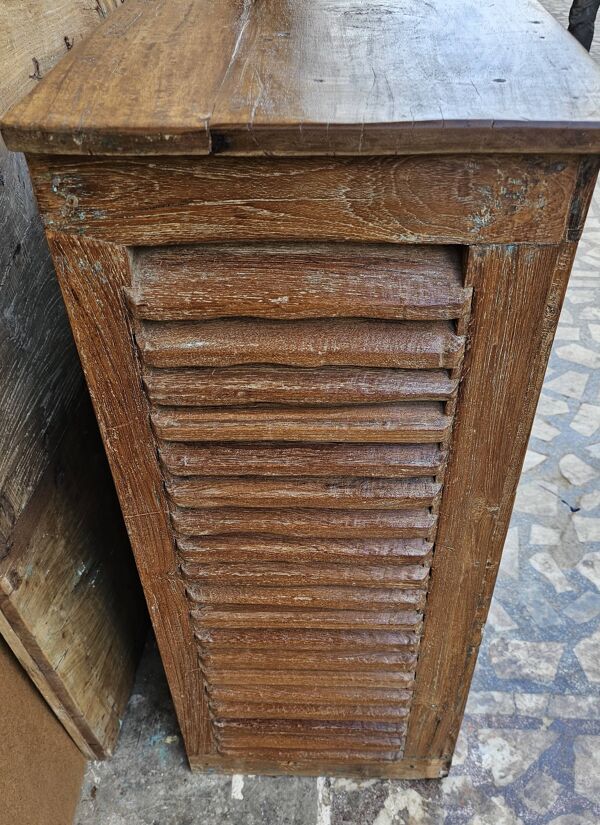 Ancien comptoir de boutiquier en teck birman