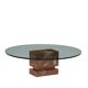 Vintage coffee table in marble and glass, Italy, 1980s-1990s.