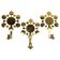 Set of 3 Wall Candle Holders in Brass "Sunburst" Holmström, Arvika, Sweden, 1960s