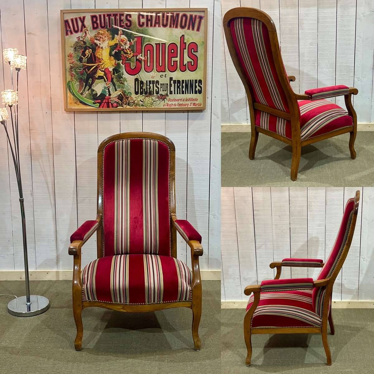 Late 19th century Voltaire armchair in beech