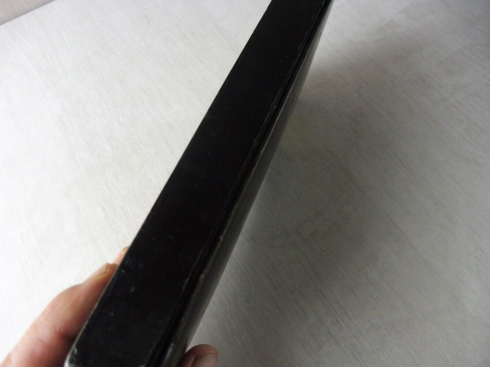 Old pen tray, Asian scene, in paper maché / boiled cardboard, Napoleon III